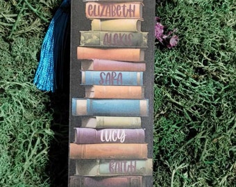 Personalized Book Club Stack Bookmark | Cardstock | Laminated | Tassel | Reading | Book Club | Book Lover | Tassel Bookmark