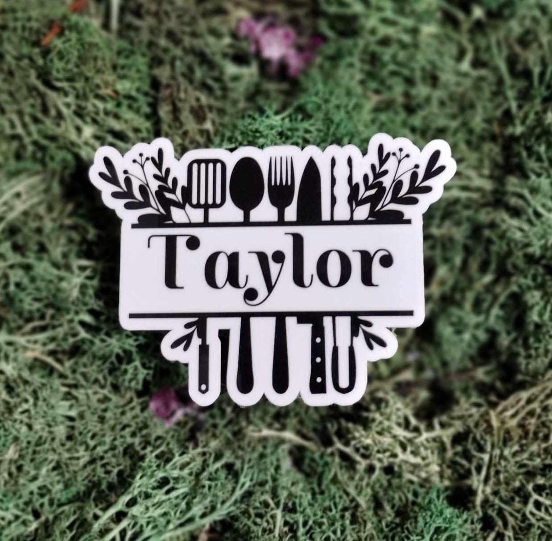 Personalized Chef Sticker Sticker, Cook, Meals, Cooking Utensils ...