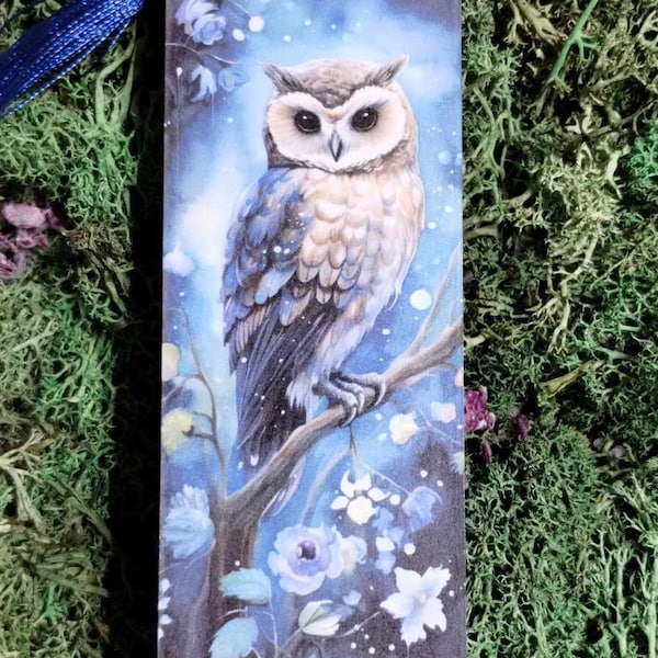 Elegant Owl Night Tassel Bookmark