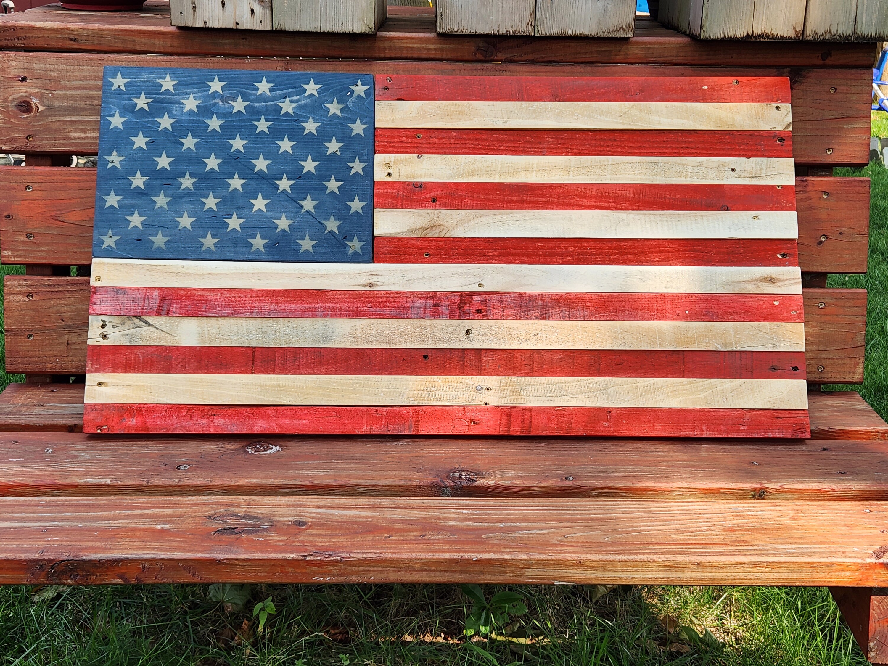 Reclaimed Wood American Flag Etsy
