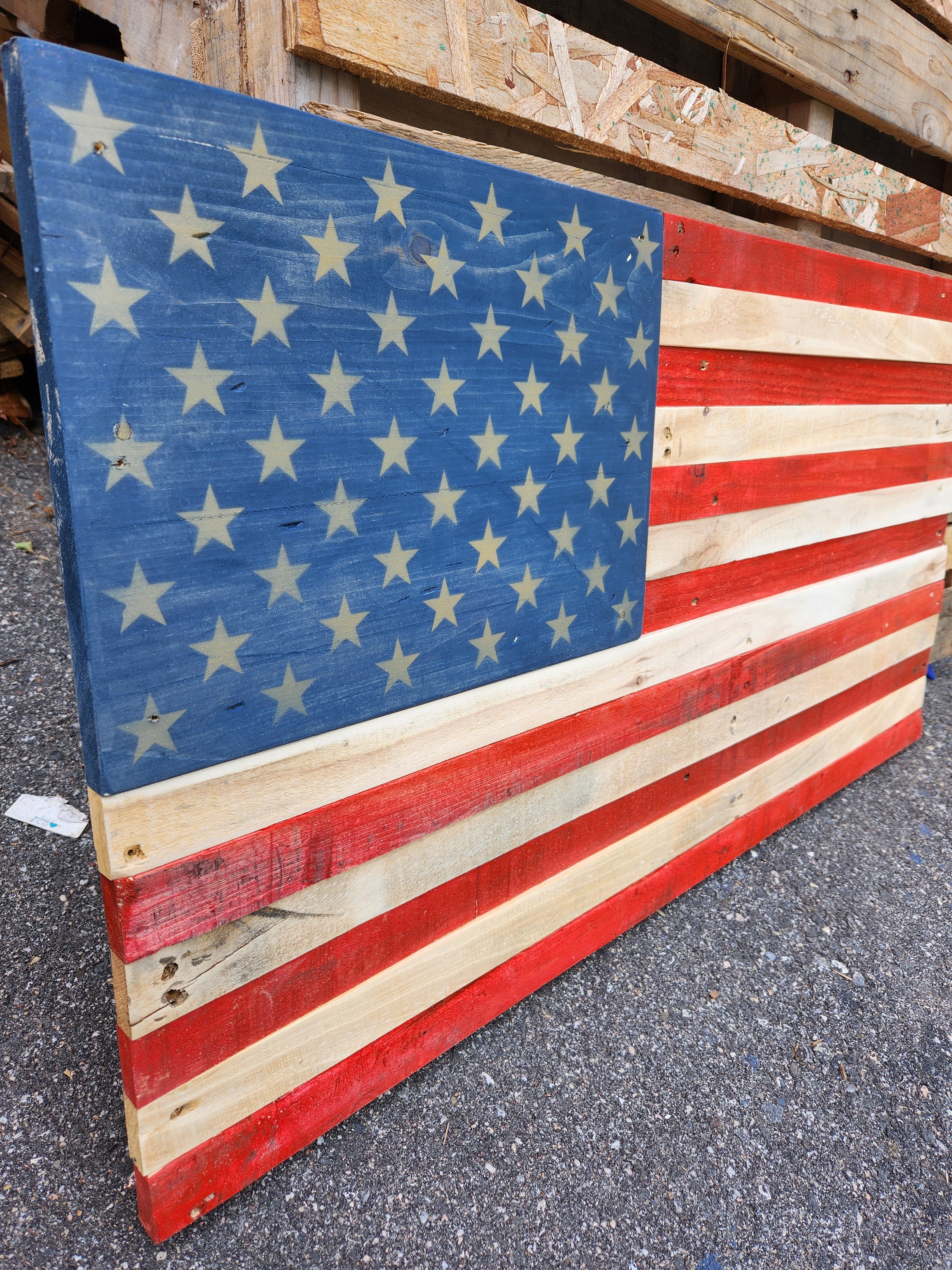 Reclaimed Wood American Flag Etsy