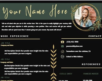 Resume Template Etsy