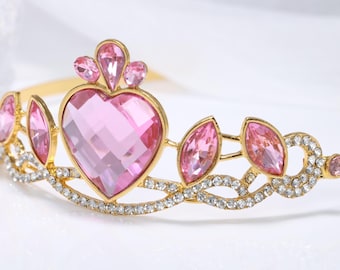 Rapunzel-Tiara Rapunzel Costume for Girls Acrylic Diamond-Crown-Crystal Tiara Sparkling Rhinestone Princess Crown Carnival Tiara