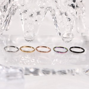 Anéis de nariz articulados de aço cirúrgico 316L, anéis de piercing sem costura para concha de nariz, septo, cartilagem, hélice, tragus, rook, daith, piercing de lóbulo
