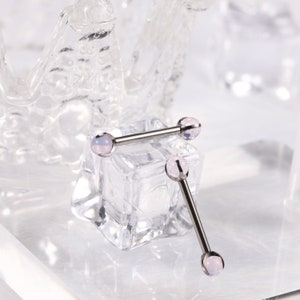 Pink 14G Nipple Tongue Rings G23 Titanium Nipple Jewelry Straight Barbells Nipple Tongue Bar 12mm-18mm