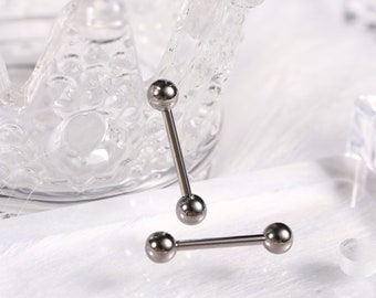 Paar G23-Titanium Nippel-Barbell Nippel-Ringe Nippel Bars Gerade Bar Body-Schmuck-Barbell Augenbrauen Innengefädelt Zungen-Piercing