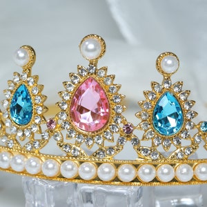 Princess-Peach-Crown Birthday-Tiara-Halloween Costume Tiara-Princess Tiara Girls Birthday Tiara