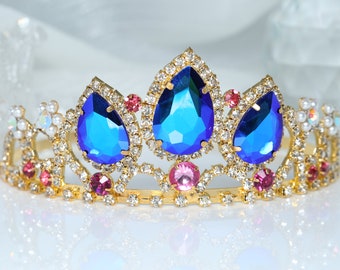 Rapunzel-Krone-Gold-Tiara für Mädchen Rapunzel-Kostüm Geburtstag Party Tiara Rapunzel Party Dekoration