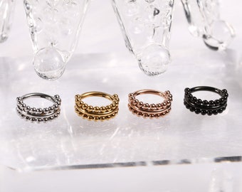Aro para tabique nasal de acero quirúrgico 316L, piercing para labio, hélice, nariz, trago, caracola