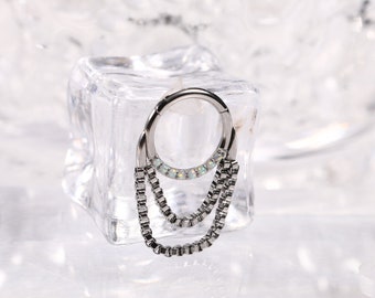 Helix-Turm Ohrringe Doppel Open Stack Schläfer Ohrring 316L Chirurgenstahl 16G CZ Daith Knorpel Tragus Piercing Schmuck Septum Clicker