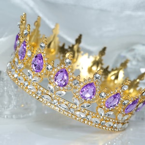 Königin Krone Runde weibliche Krone keine Kristall Tiara funkelnde Königin Kostüm Hochzeit Abschlussball Geburtstag Pageant Party Haarschmuck