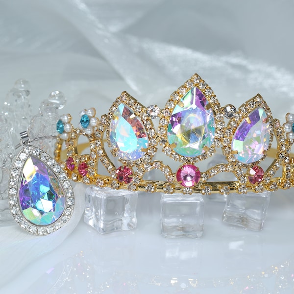 Couronne de princesse Raiponce, couronne de princesse, pour Halloween, fête d'anniversaire, coiffure cosplay, décoration de fête Raiponce