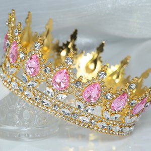 Round-Girls-Crown Queen-Crown Sparkling Tiara Jewelry Queen Prom Birthday Party Tiara