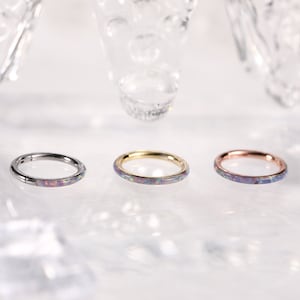 Paars Opaal Rvs Naadloze Scharnierend Segment Septum Conch Helix Kraakbeen Helix Piercing Sieraden Kraakbeen Helix Tragus Oorbel