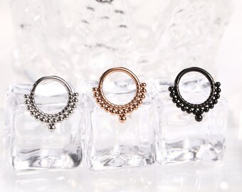 16G 8mm Hinged Septum Clicker Ring Nez Anneau En Acier Chirurgical Daith Boucles D'oreilles Conch Daith Rook Tragus Piercing Bijoux Petit Hoop Boucle D'oreille