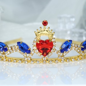 Queen of Hearts Crown Halloween Party Costumes Princess Crown Birthday Party Costumes Girls Ladies Tiara