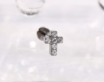 16G G23 Titan Labret Ohrstecker Lippen Piercing Innen Verlegt Medusa Ring Knorpel Monroe Piercing Schmuck CZ