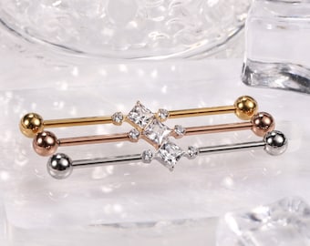Industrial-Bar Industrial Piercing Schmuck aus 14G Industrial-Barbell Chirurgenstahl