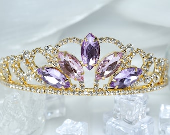Rapunzel-Tiara-Sparkling Gold Krone Geburtstag Party Tiara Rapunzel Kostüm Halloween Dress Up Geschenk für Mädchen