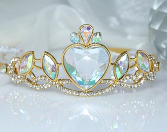 Rapunzel-Tiara-Acrylic-Diamond Crown Crystal Tiara-Sparkling Rhinestone Princess Crown Carnival Tiara Rapunzel Costume for Girls