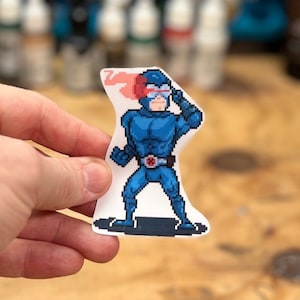 Cyclops X-men Pixel Art Vinyl StickerDecal, Laptop, Phone, Comic, Hero, Notebook, Mutant, Cool, Unique, Trendy, Game Art