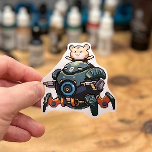 Overwatch 2 Wrecking Ball Pixel Spray Vinyl Sticker Decal, Laptop, Phone, Gaming, Hero, Notebook, Game Art, Trendy, Cool, Unique