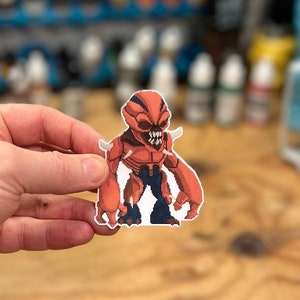 Imp Doom Eternal Pixel Art Vinyl Sticker Decal, Laptop, Phone, Gamer, Unique, Cool, Notebook, Geek, Monster, Video Game, Demonic