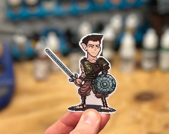 Orym Critical Role Pixel Art Vinyl Sticker Decal, Laptop, Phone, Halfling, Unique, Cool, Notebook, Geek, D&D, Roleplay, RPG, Fantasy