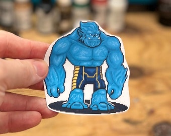 Beast X-men Pixel Art Vinyl StickerDecal, Laptop, Phone, Comic, Hero, Notebook, Mutant, Cool, Unique, Trendy, Game Art