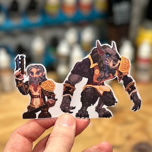 Genn Graumähne, Pixel Art Vinyl Sticker World of Warcraft, Worgen Aufkleber, Laptop, Handy, WoW, Gamer, Cool, Notebook, Geek, Videospiel, Azeroth