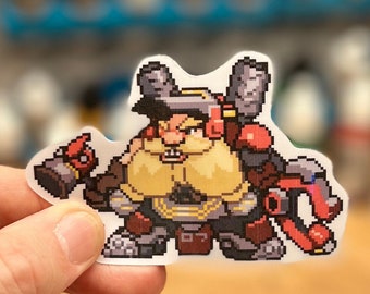 Overwatch 2 Torbjörn Pixel Spray Vinyl Sticker Decal, Laptop, Phone, Gaming, Hero, Notebook, Game Art, Trendy, Cool, Unique