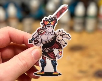 Zagreus Hades Pixel Art Vinyl StickerDecal, Laptop, Phone, Hades, Gamer, Unique, Cool, Notebook, Geek, Hero, Video Game,