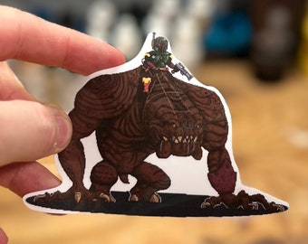 Boba Fett on the Rancor Star Wars Pixel Art Vinyl Sticker Decal, Laptop, Phone, Wookiee, Galactic, Unique, Cool, Notebook, Geek, Sci-Fi