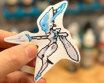 Overwatch 2 Echo Pixel Spray Vinyl Sticker Decal, Laptop, Phone, Gaming, Hero, Notebook, Game Art, Trendy, Cool, Unique