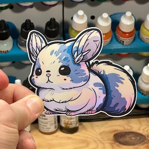 Kawaii Chinchilla Sticker - Schattig, Kleurrijk, Dier, Vinyl, Decal, Planner, Journal, Laptop, Kawaii Art, Chinchilla Love