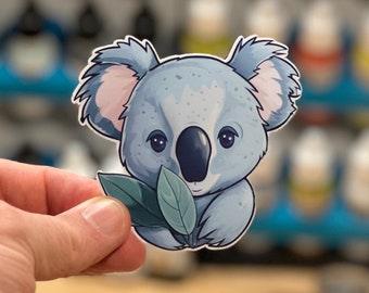 Cute Kawaii Koala Sticker - Vinyl, Decal, Laptop, Phone, Unique, Cool, Notebook, Geek, Animal, Cartoon, Quirky, Aussie, Kids, Fun, Adorable