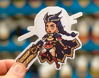 Overwatch 2 Illari Pixel Spray Vinyl Sticker Decal, Laptop, Phone, Gaming, Hero, Notebook, Game Art, Trendy, Cool, Unique