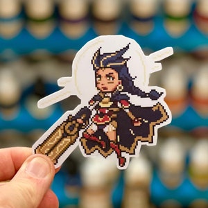 Overwatch 2 Illari Pixel Spray Vinyl Sticker Decal, Laptop, Phone, Gaming, Hero, Notebook, Game Art, Trendy, Cool, Unique