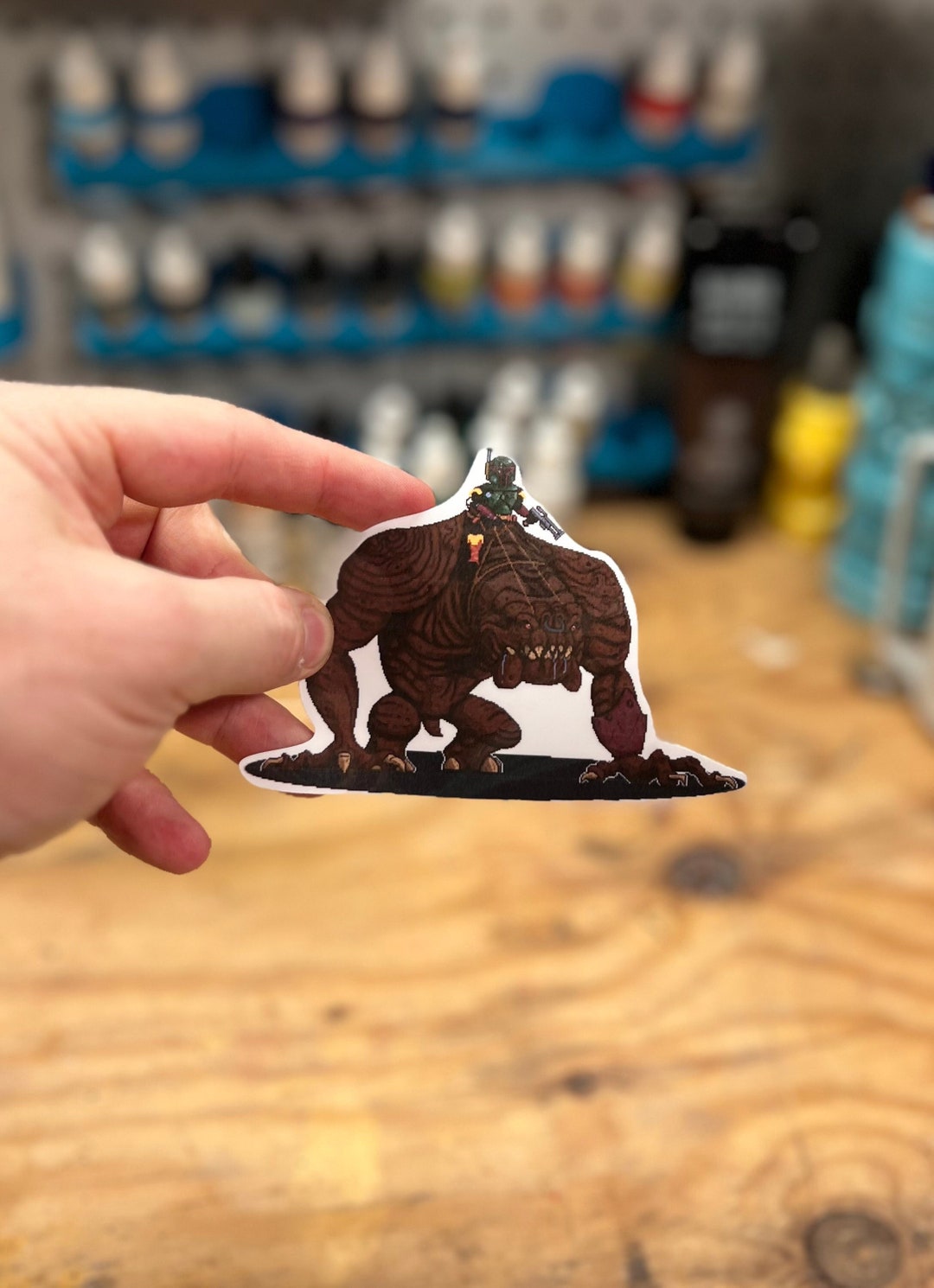 Boba Fett on the Rancor Star Wars Pixel Art Vinyl Sticker Decal, Laptop ...