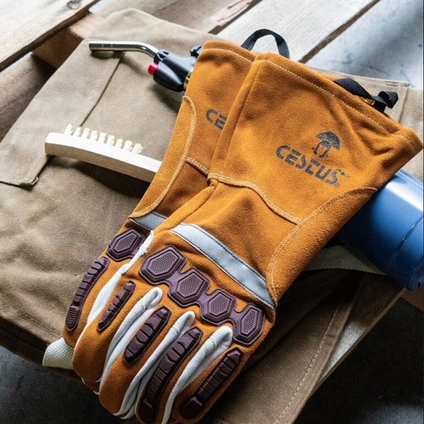 Cestus Weldtech Pro, MIG/TIG Impact Welding Gloves, Cut Resistant ANSI Cut A5, Model 7037.