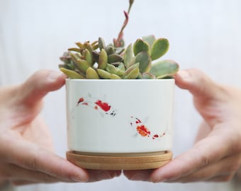 Koi Fish Ceramic Succulent Pot (3.15&#39;&#39;)