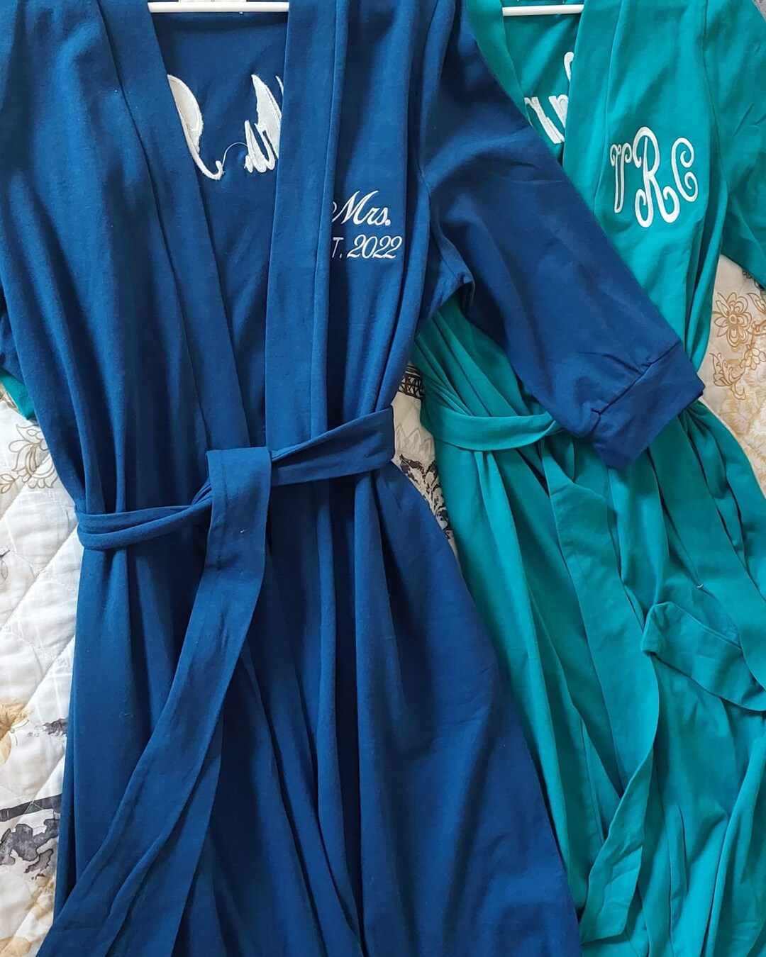 Embroidered Cotton Robe for Bridesmaids Etsy
