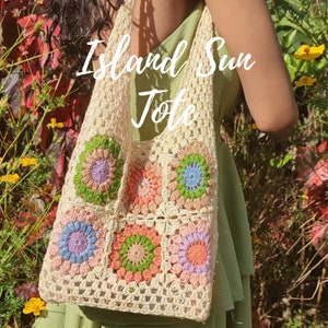 Island Sun Tote Crochet PDF Pattern - Sunburst Mesh Tote Pattern