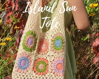 Island Sun Tote Crochet PDF Pattern - Sunburst Mesh Tote Pattern