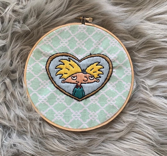 Hey Arnold Locket Embroidery Hoop Art Etsy