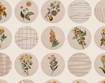 botanical highlights. aesthetic instagram highlight. earth tone highlight. boho highlight. vintage highlight cover. 20 ig story cover