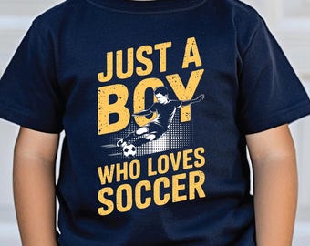 Boy's Soccer T-Shirt, Kids Sports Tee, Soccer Player Birthday Gift