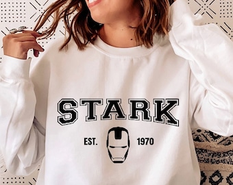 Stark Industries Sweatshirt, Avengers Iron Man Est 1970 Apparel