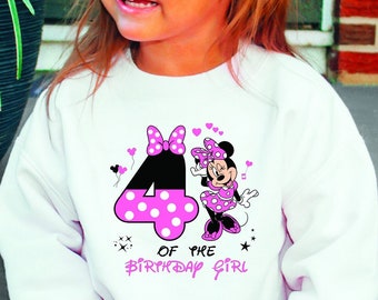 Minnie Mouse Birthday Girl Sweatshirt, Disney Party Shirt