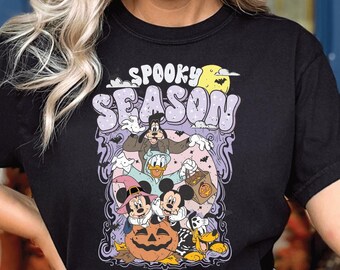 Spooky Season Disney Halloween T-Shirt, Mickey and Friends Ghost Pumpkin Tee